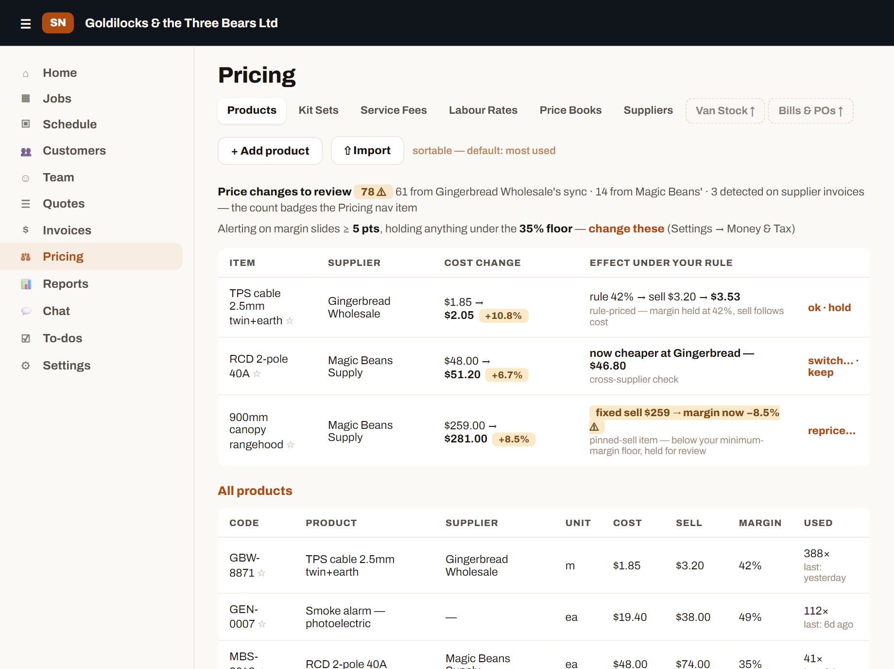 The Service Ninja web app