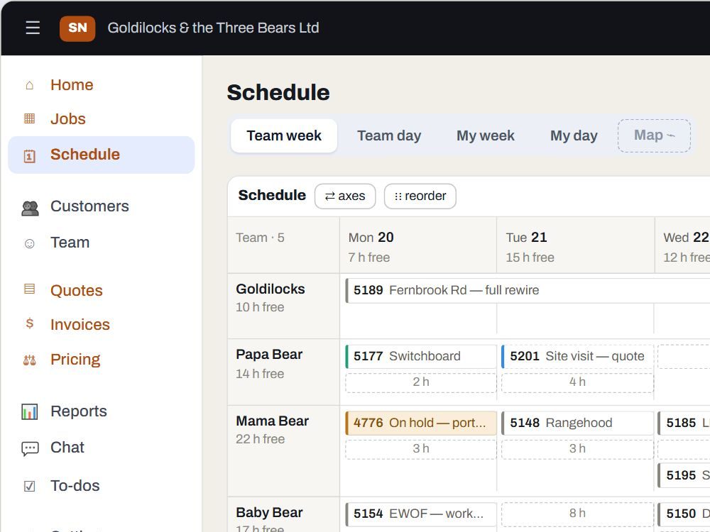 The Service Ninja web app